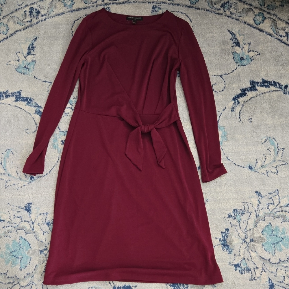 Banana Republic Maroon Long Sleeve Dress